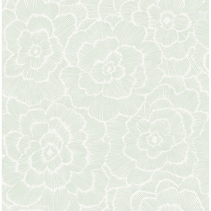 Periwinkle Light Green Textured Floral Wallpaper wallpaper by York Wallcoverings