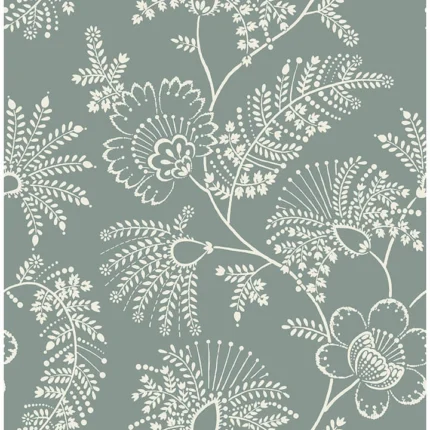 Maeve Sea Green Jacobean Trail Wallpaper wallpaper by York Wallcoverings