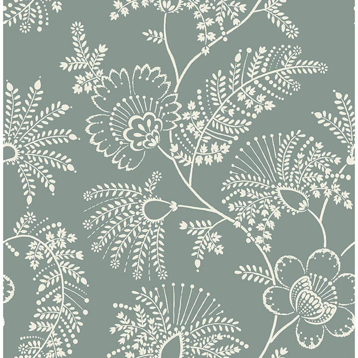 Maeve Sea Green Jacobean Trail Wallpaper wallpaper by York Wallcoverings