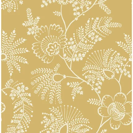 Maeve Mustard Jacobean Trail Wallpaper wallpaper by York Wallcoverings
