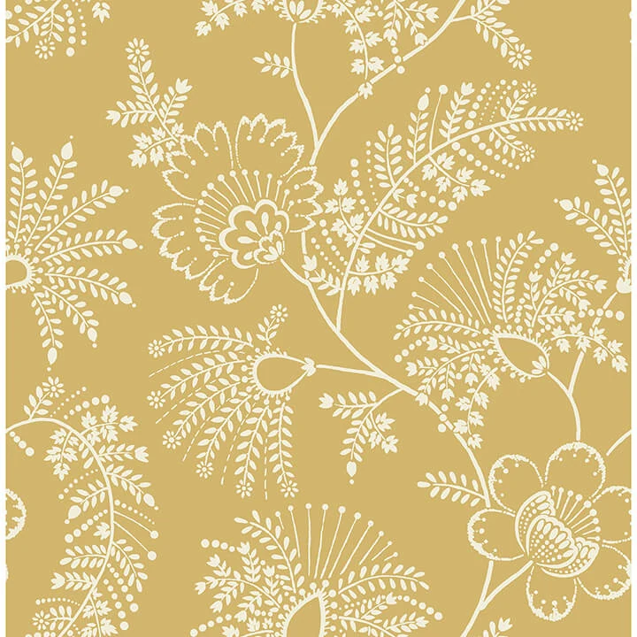 Maeve Mustard Jacobean Trail Wallpaper wallpaper by York Wallcoverings