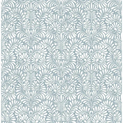 Elma Sky Blue Fiddlehead Wallpaper wallpaper by York Wallcoverings