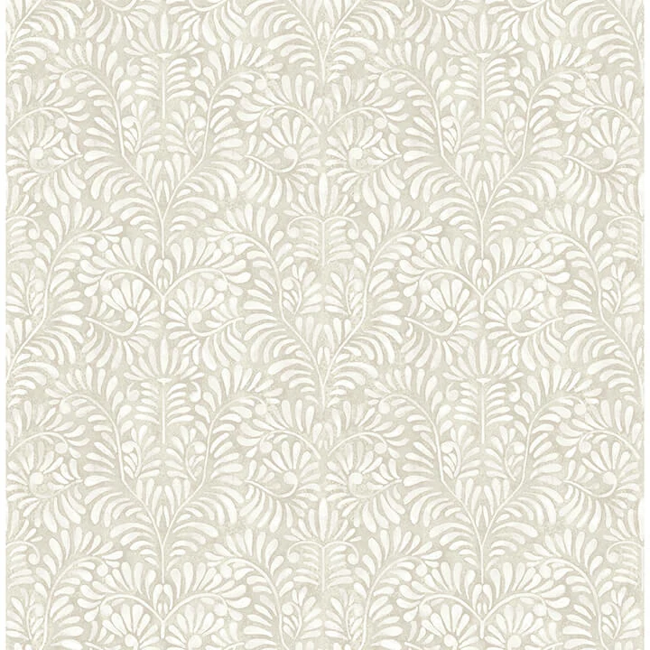 Elma Taupe Fiddlehead Wallpaper wallpaper by York Wallcoverings