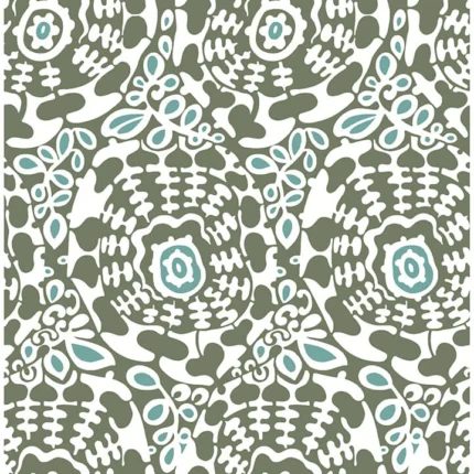 Divine Green Abstract Medallion Wallpaper wallpaper by York Wallcoverings