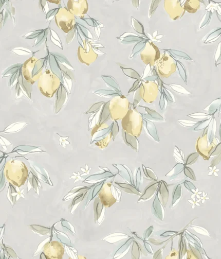 Lemonade Grey Citrus Wallpaper wallpaper by York Wallcoverings