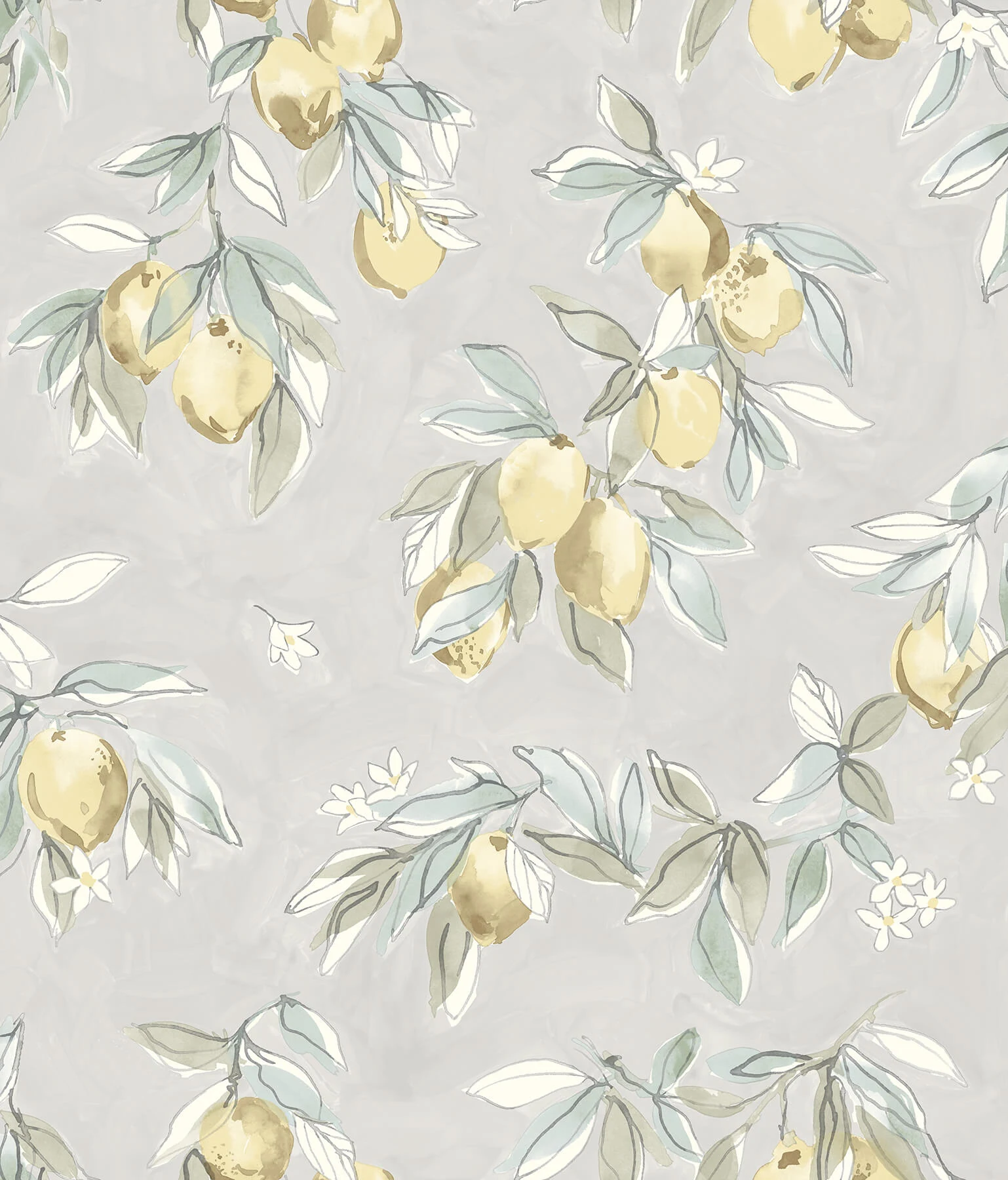 Lemonade Grey Citrus Wallpaper wallpaper by York Wallcoverings