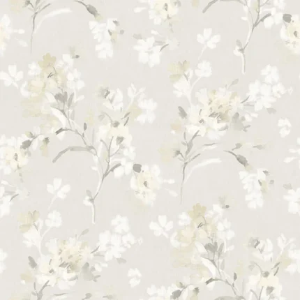 Azalea Neutral Floral Branches Wallpaper wallpaper by York Wallcoverings