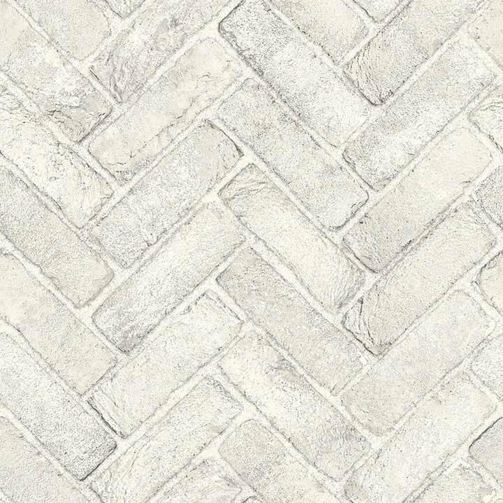 Canelle White Brick Herringbone Wallpaper wallpaper by York Wallcoverings