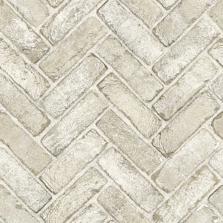 Canelle Taupe Brick Herringbone Wallpaper wallpaper by York Wallcoverings