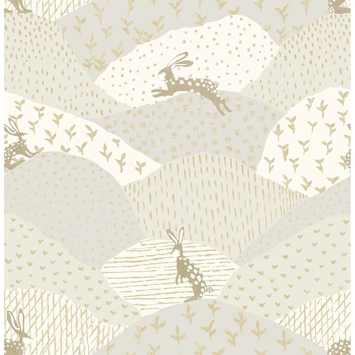 Peter Light Grey Rabbit Fields Wallpaper - York Wallpaper Image 1 Peter Light Grey Rabbit Fields Wallpaper wallpaper by York Wallcoverings