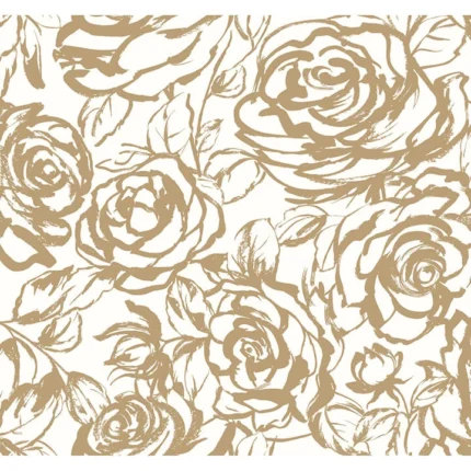 Nelda Gold Rose Wallpaper wallpaper by York Wallcoverings