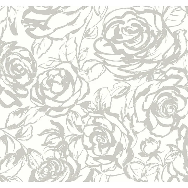 Nelda Silver Rose Wallpaper - York Wallpaper Image 1 Nelda Silver Rose Wallpaper wallpaper by York Wallcoverings