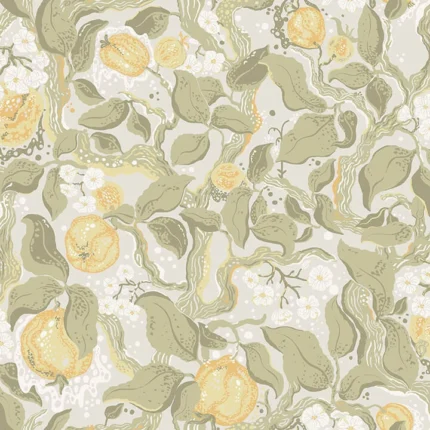 Kort Sage Fruit And Floral Wallpaper wallpaper by York Wallcoverings
