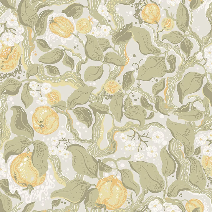 Kort Sage Fruit And Floral Wallpaper wallpaper by York Wallcoverings