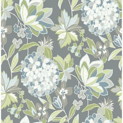 Valdivian Aqua Floral Wallpaper wallpaper by York Wallcoverings