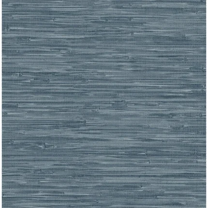 Exhale Indigo Woven Faux Grasscloth Wallpaper wallpaper by York Wallcoverings