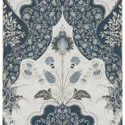 Auden Dark Blue Floral Grandeur Wallpaper wallpaper by York Wallcoverings