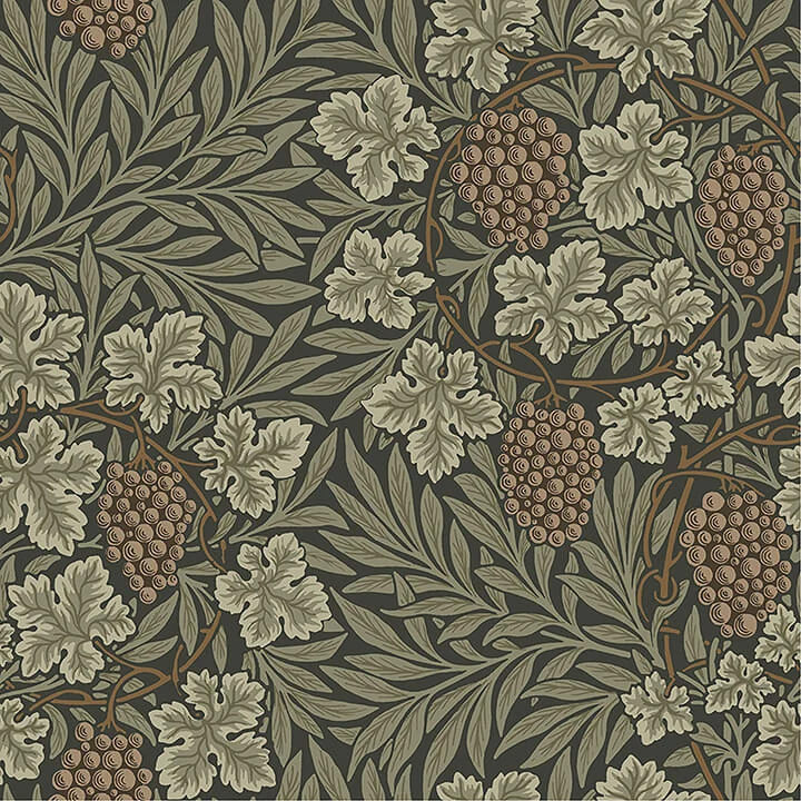 Vine Dark Green Woodland Fruits Wallpaper wallpaper by York Wallcoverings