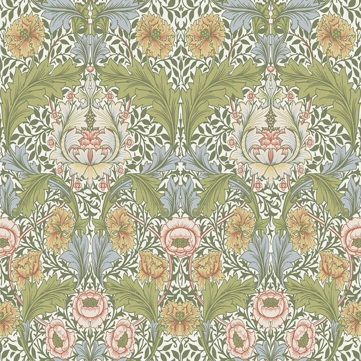Myrtle Green Floral Ogee Wallpaper wallpaper by York Wallcoverings