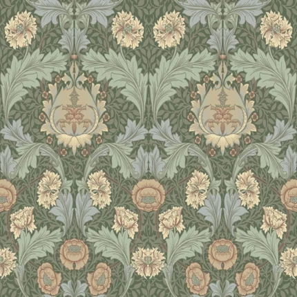Myrtle Sea Green Floral Ogee Wallpaper wallpaper by York Wallcoverings