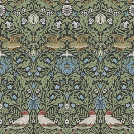 Bird Multicolor Floral Thicket Wallpaper wallpaper by York Wallcoverings