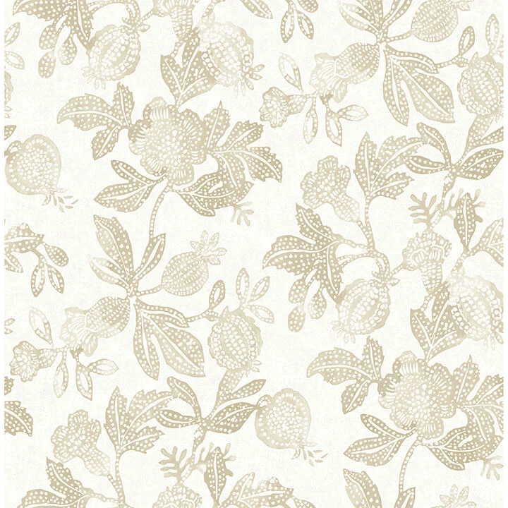 Beach Rose Champagne Floral Fruits Wallpaper wallpaper by York Wallcoverings