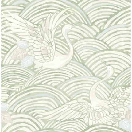 Egret Sage Tidal Dance Wallpaper wallpaper by York Wallcoverings