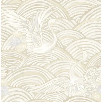 Egret Neutral Tidal Dance Wallpaper wallpaper by York Wallcoverings