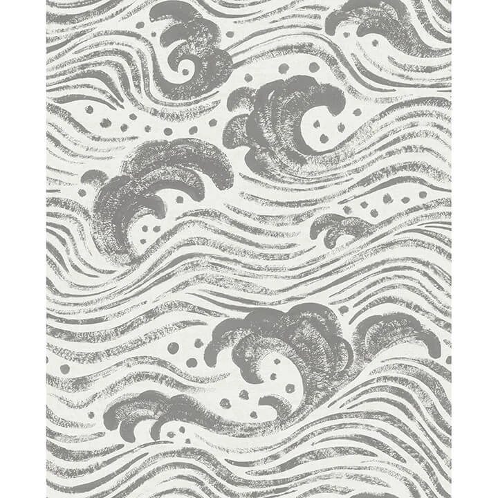 Swell Charcoal Ocean Wave Wallpaper wallpaper by York Wallcoverings