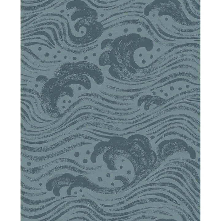 Swell Teal Ocean Wave Wallpaper wallpaper by York Wallcoverings