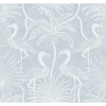 Biscayne Sky Blue Flamingo Beach Wallpaper wallpaper by York Wallcoverings