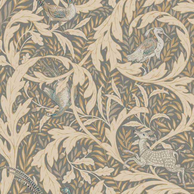Woodland Tapestry Wallpaper Neutral wallpaper by York Wallcoverings