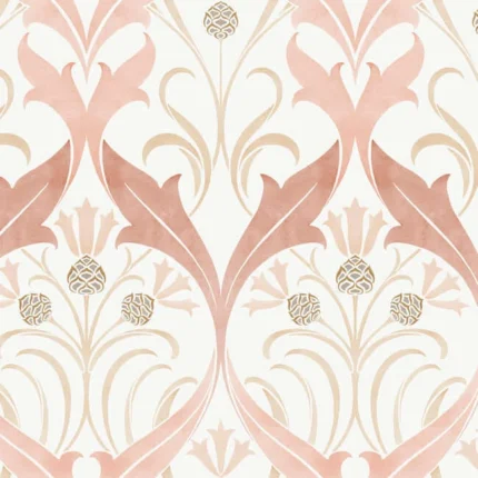 Pinecone Ribbon Wallpaper Blush wallpaper by York Wallcoverings