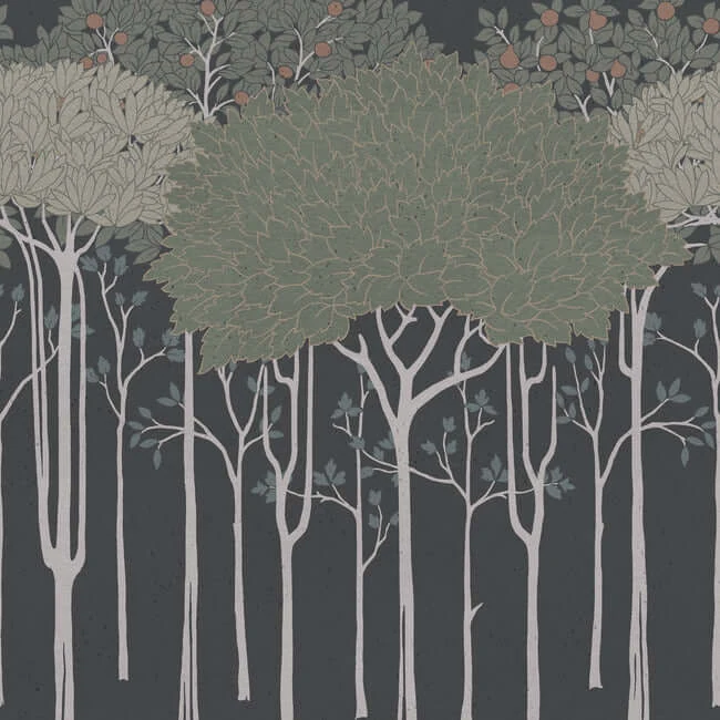 Oakwood Grove Wallpaper Border Black wallpaper by York Wallcoverings