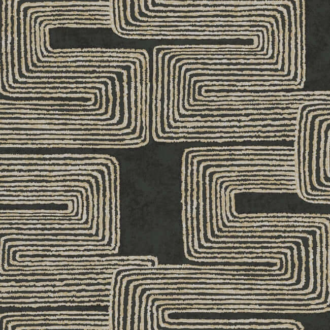 Nikki Chu Zulu Thread Wallpaper Blackgold wallpaper by York Wallcoverings