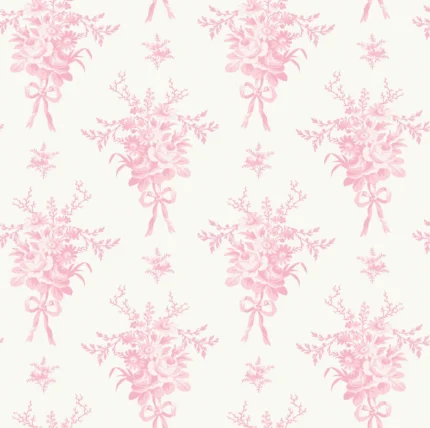 Rosie Arrangements Kiss Pink Bouquet Toss Wallpaper wallpaper by York Wallcoverings