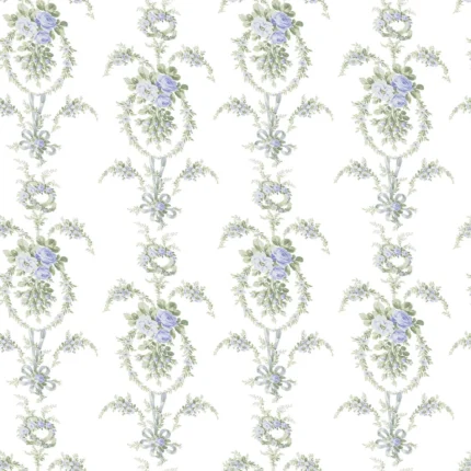 Rose Cheeks Blye Elysees Floral Cluster Wallpaper wallpaper by York Wallcoverings
