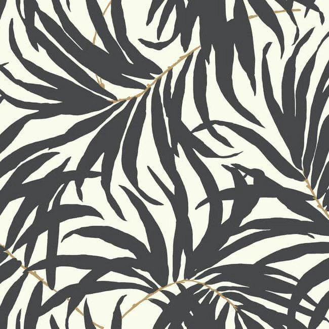 Bali Leaves Wallpaper Blackgold wallpaper by York Wallcoverings