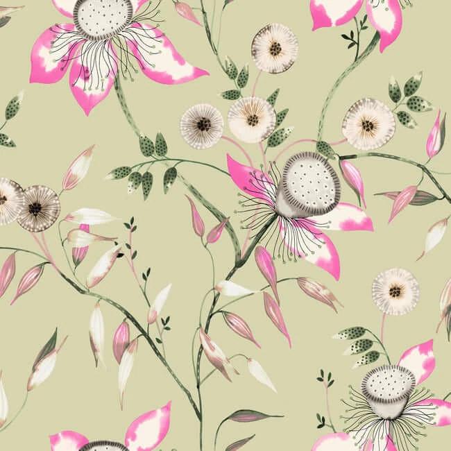 Dream Blossom Wallpaper Light Green wallpaper by York Wallcoverings