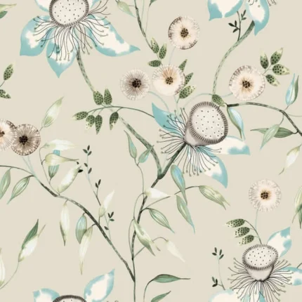 Dream Blossom Wallpaper Taupeaqua wallpaper by York Wallcoverings