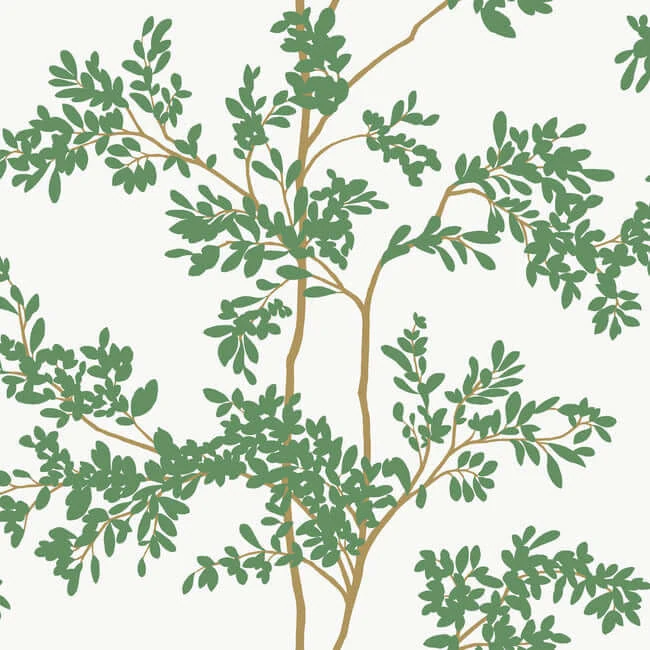 Lunaria Silhouette Wallpaper Whitegreen wallpaper by York Wallcoverings