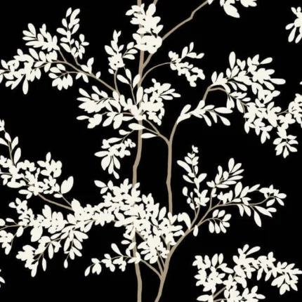 Lunaria Silhouette Wallpaper Blackwhite wallpaper by York Wallcoverings