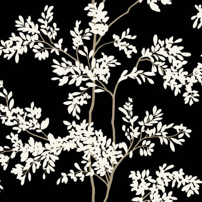 Lunaria Silhouette Wallpaper Blackwhite wallpaper by York Wallcoverings