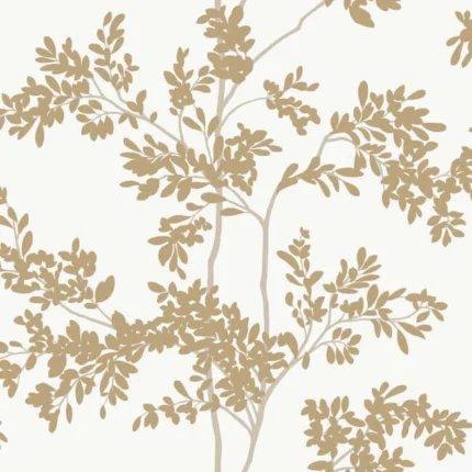 Lunaria Silhouette Wallpaper Whitegold wallpaper by York Wallcoverings