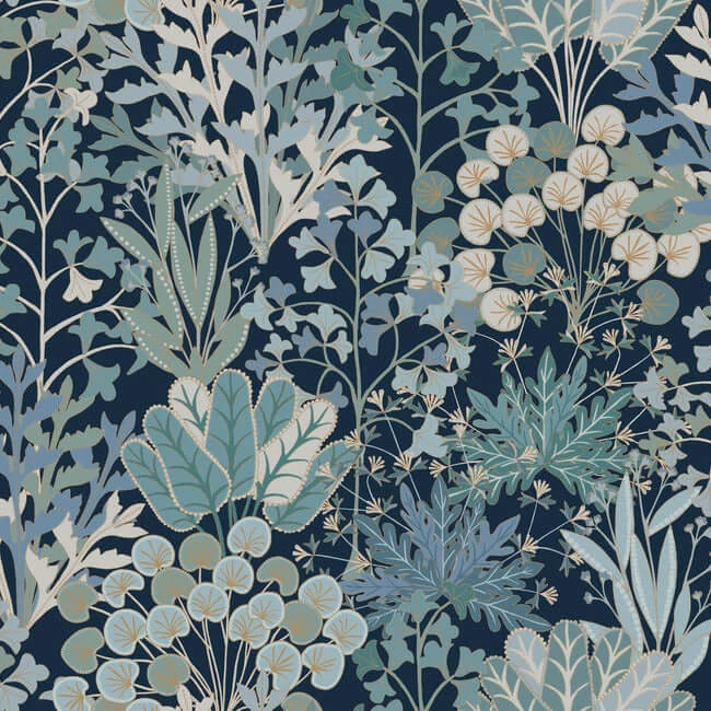 Forest Floor Wallpaper Navy wallpaper by York Wallcoverings