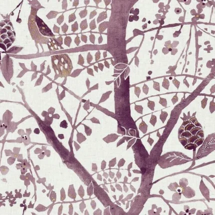 Peacock Block Print Wallpaper Berry wallpaper by York Wallcoverings