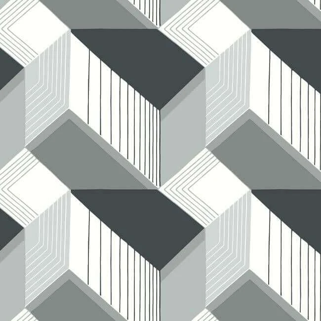 Graphic Geo Blocks Wallpaper Blackwhite wallpaper by York Wallcoverings