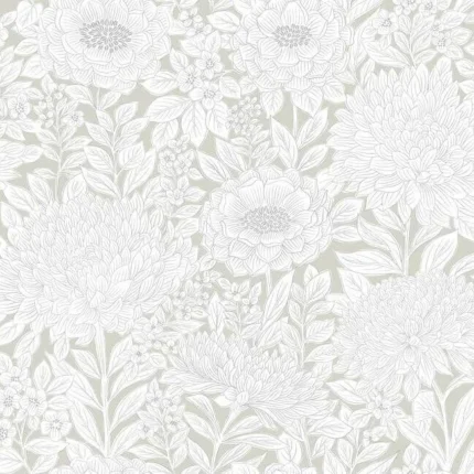 Wood Block Blooms Wallpaper Taupesilver wallpaper by York Wallcoverings