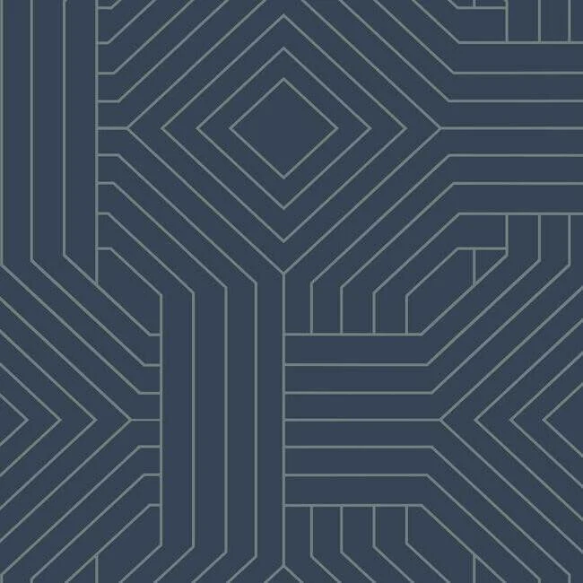 Diverging Diamonds Wallpaper Fantasy Navy wallpaper by York Wallcoverings