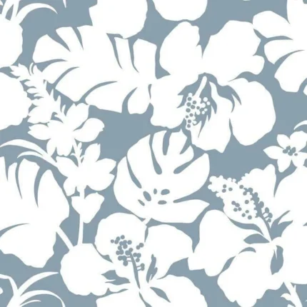Hibiscus Arboretum Wallpaper Chambray wallpaper by York Wallcoverings